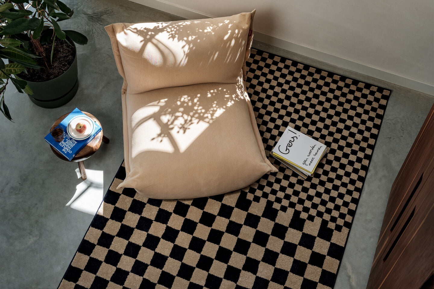 Squre affair blue-beige