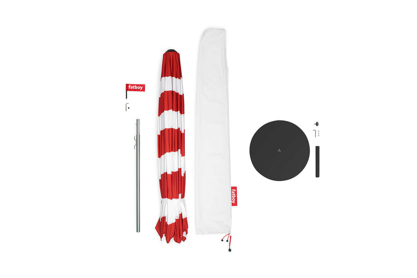 fatboy stripesol red incl base black whatsinthebox